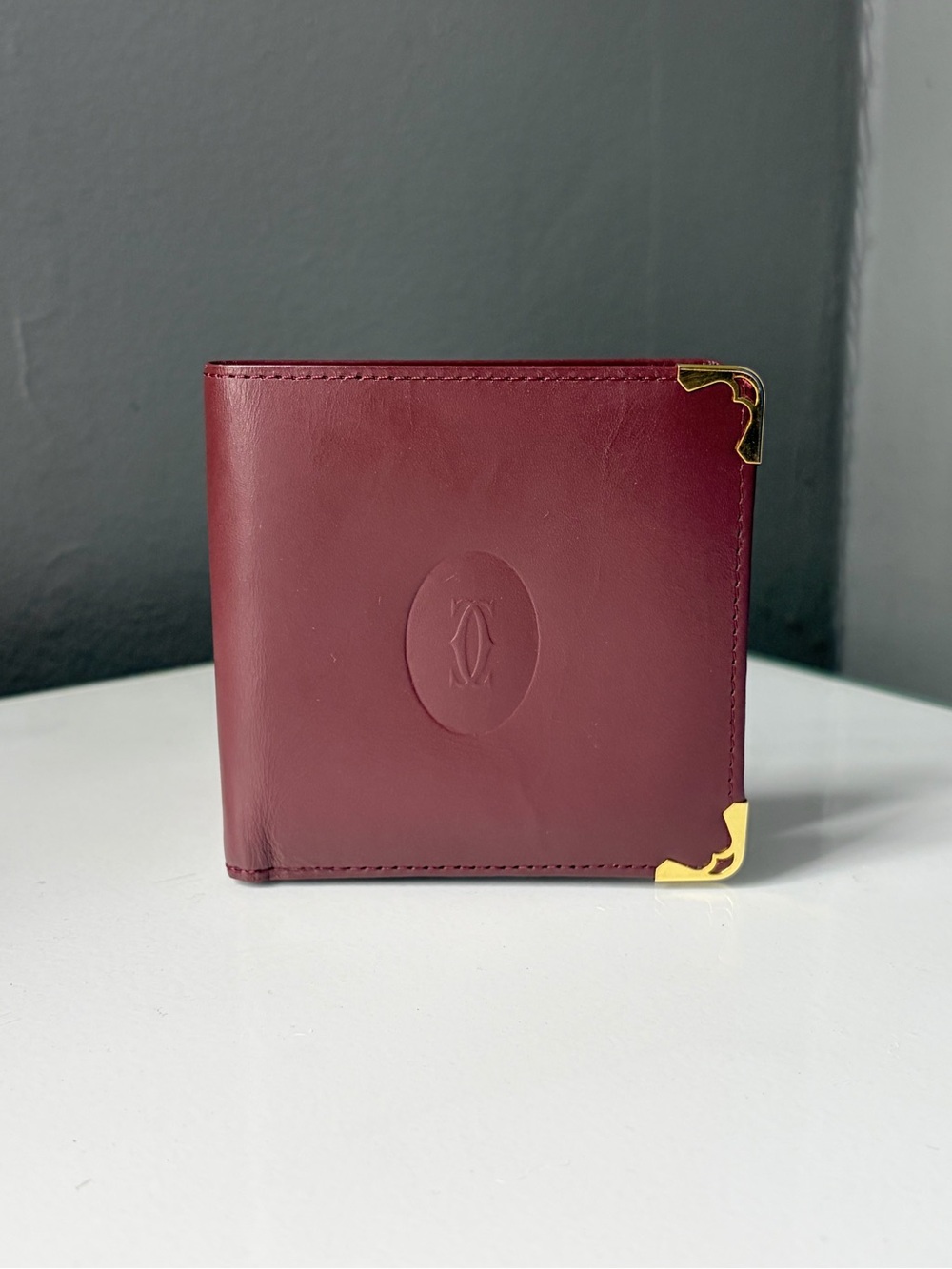 Vintage Cartier Must de Cartier Burgundy Leather Bifold Wallet